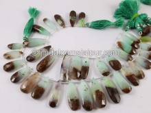 Bi Colour Chrysoprase Far Faceted Long Pear Beads